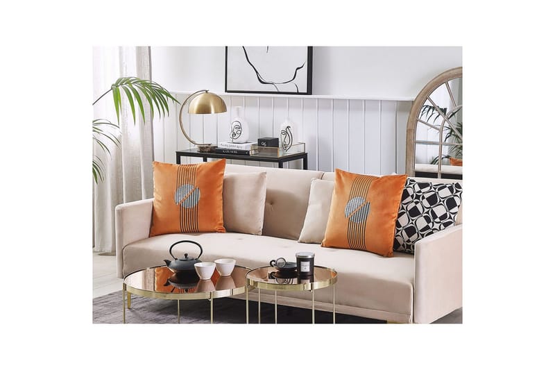 Koristetyynyt Ceropegia, 2 kappaletta Oranssi - Oranssi - Kodintekstiilit & matot - Tyyny & torkkupeitto - Ulkotyyny