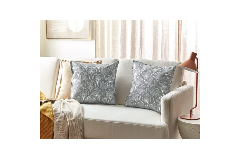 Koristetyynyt Hoya, 2:n setti Harmaa/Hopea - Harmaa/Hopea - Kodintekstiilit & matot - Tyyny & torkkupeitto - Ulkotyyny