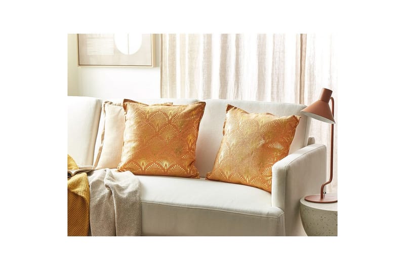 Koristetyynyt Hoya, 2:n setti Oranssi/Kulta - Oranssi/Kulta - Kodintekstiilit & matot - Tyyny & torkkupeitto - Ulkotyyny