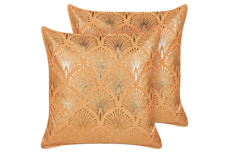 Koristetyynyt Hoya, 2:n setti Oranssi/Kulta - Oranssi/Kulta - Kodintekstiilit & matot - Tyyny & torkkupeitto - Ulkotyyny