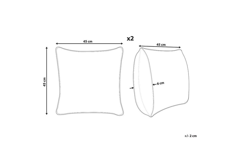 Koristetyynyt Jatropha 2 kpl:n setti Sininen/valkoinen/vihreä/oranssi - Sininen/valkoinen/vihreä/oranssi - Kodintekstiilit & matot - Tyyny & torkkupeitto - Ulkotyyny