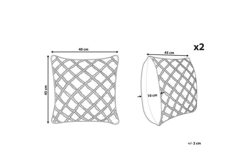 Koristetyynyt Kizkalesi, 2 kpl setti Harmaa - Harmaa - Kodintekstiilit & matot - Tyyny & torkkupeitto - Ulkotyyny