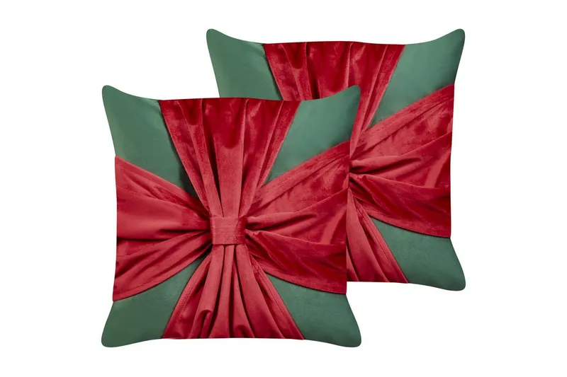 Koristetyynyt Marshmallow setti, 2 kpl Vihreä/punainen - Vihreä/punainen - Kodintekstiilit & matot - Tyyny & torkkupeitto - Ulkotyyny