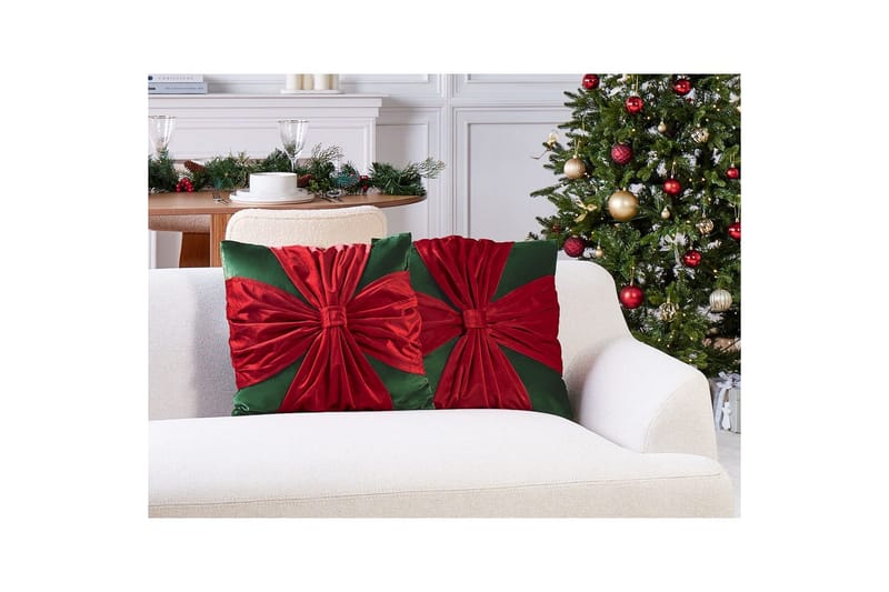 Koristetyynyt Marshmallow setti, 2 kpl Vihreä/punainen - Vihreä/punainen - Kodintekstiilit & matot - Tyyny & torkkupeitto - Ulkotyyny