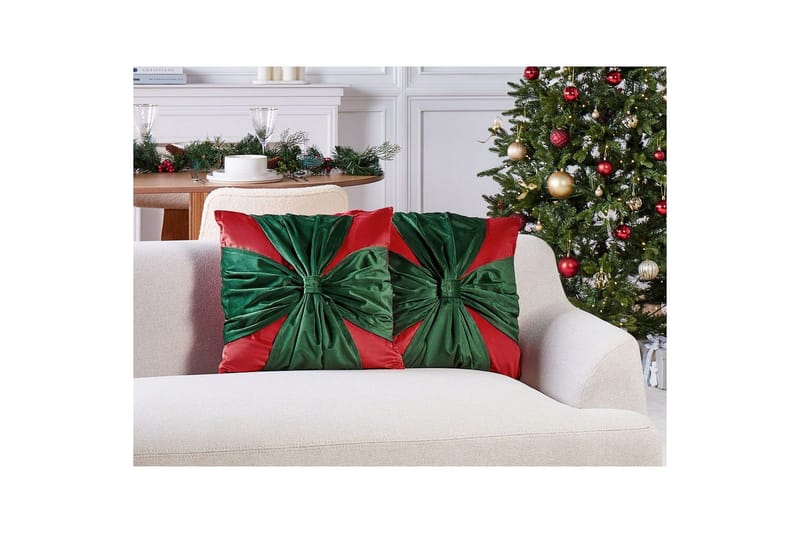 Koristetyynyt Marshmallow setti, 2 kpl Punainen/Vihreä - Punainen/Vihreä - Kodintekstiilit & matot - Tyyny & torkkupeitto - Ulkotyyny