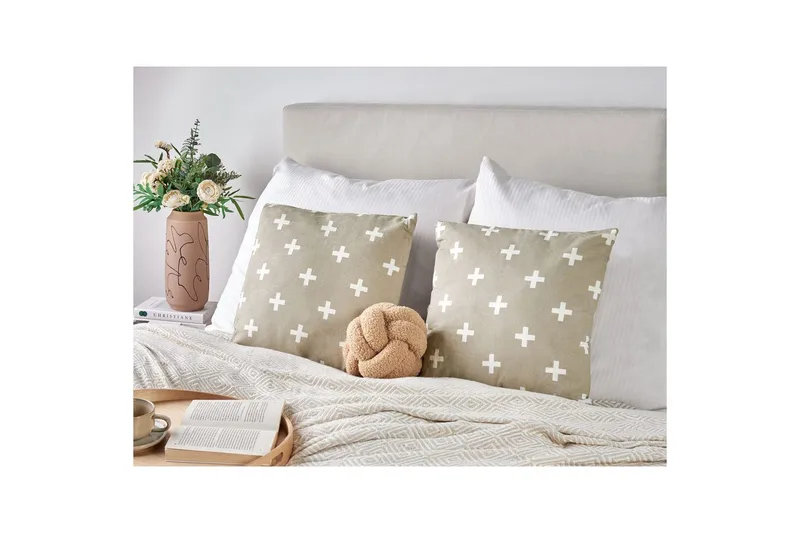 Koristetyynyt Velleia 2 kpl Beige/valkoinen - Beige/valkoinen - Kodintekstiilit & matot - Tyyny & torkkupeitto - Koristetyynyt