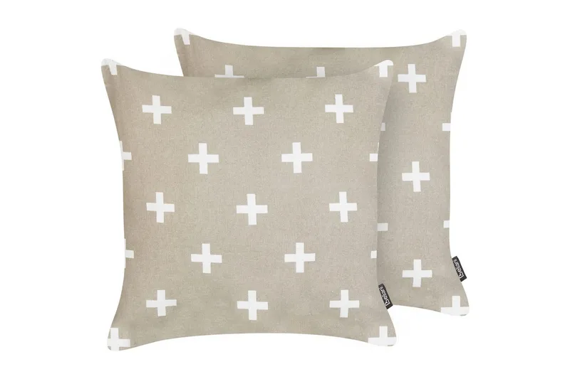 Koristetyynyt Velleia 2 kpl Beige/valkoinen, Beige/valkoinen