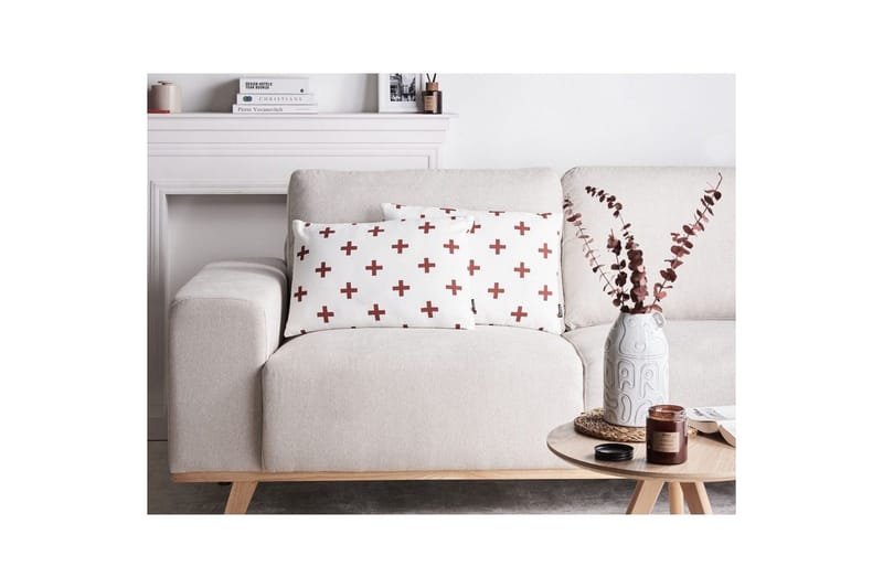 Koristetyynyt Velleia 2 kpl Valkoinen/Punainen - Valkoinen/Punainen - Kodintekstiilit & matot - Tyyny & torkkupeitto - Koristetyynyt