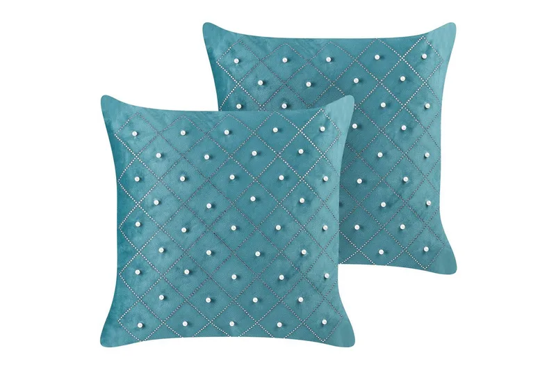 Koristetyynyt Yarrow sarja 2 Sininen/Hopea, Sininen/Hopea