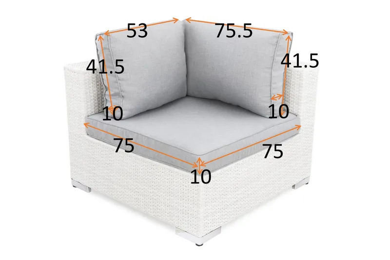 Pehmusteen päällinen Bahamas Kulmamoduuli - Vaaleanharmaa - Puutarhakalusteet - Pehmusteet - Ulkopehmusteiden päälliset