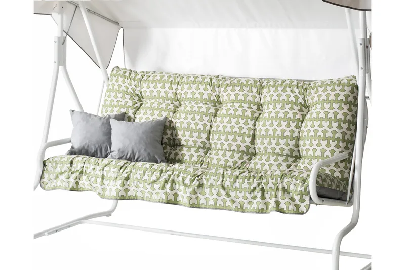 Hammock-pehmuste De Luxe/Monica/Suvi 45B:hen 160x70 cm beige/vihreä - Varax - Puutarhakalusteet - Pehmusteet - Keinun pehmusteet
