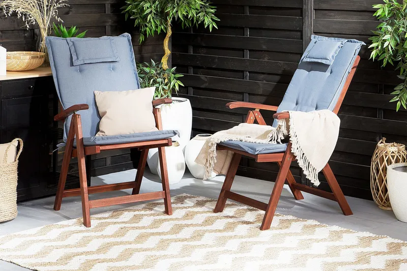 Pehmuste Bolter Puutarhatuoliin 2-pak - Sininen - Puutarhakalusteet - Pehmusteet - Säätötuolin pehmusteet