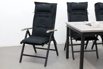 Positionsdyna Canyon med nackkudde Fritab Dark grey - Puutarhakalusteet - Pehmusteet - Säätötuolin pehmusteet