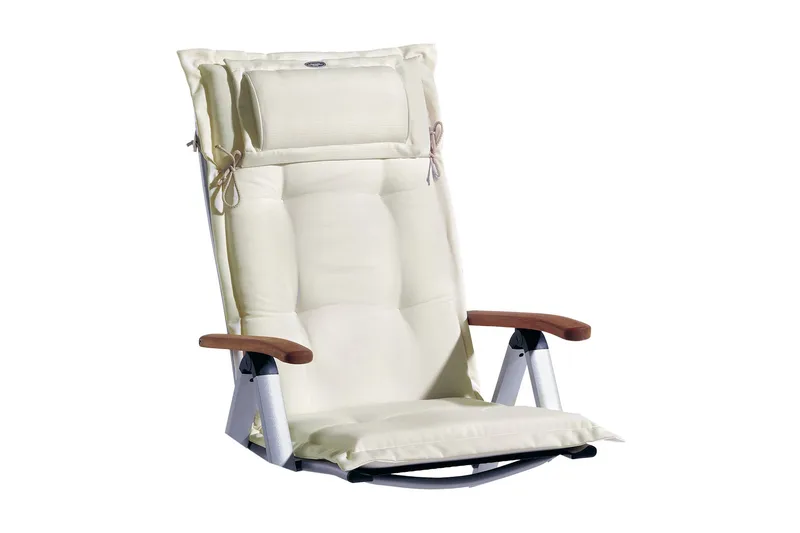 Säätötuolin pehmuste Fritab Säätötuolin pehmuste Canyon niskatyynyllä Offwhite - Puutarhakalusteet - Pehmusteet - Säätötuolin pehmusteet