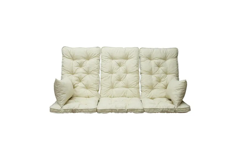 Sohvatyyny selkänojalla Maxi Korkea Selkänoja Sivutyynyillä Beige - Beige - Puutarhakalusteet - Pehmusteet - Keinun pehmusteet