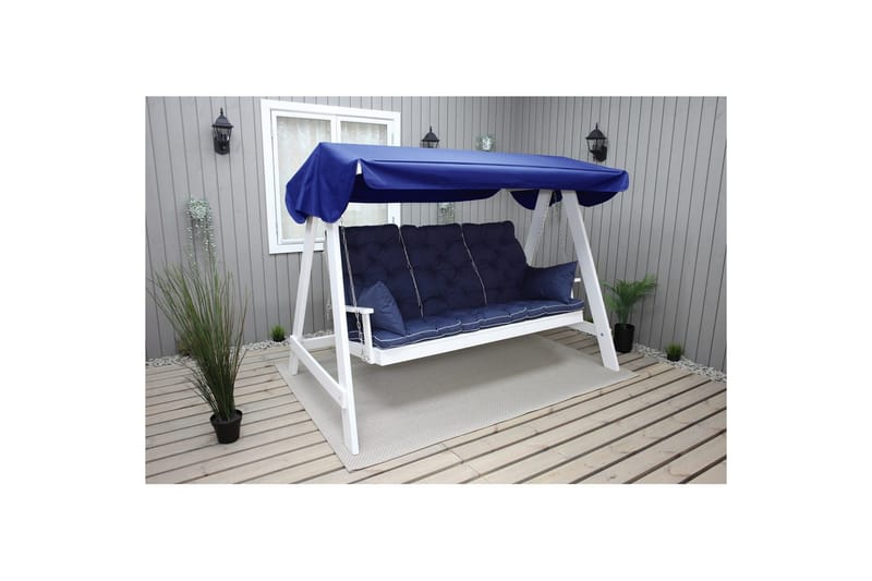 Sohvatyyny selkänojalla Maxi Korkea Selkänoja Sivutyynyillä Sininen - Sininen - Puutarhakalusteet - Pehmusteet - Keinun pehmusteet