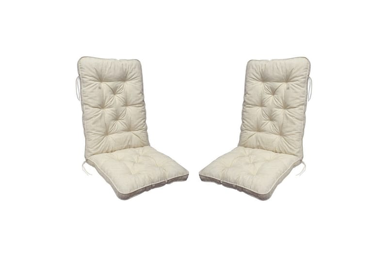 Tuolityyny selkänojalla Malmö Maxi Korkea Selkä, 2-pack Beige - Beige - Puutarhakalusteet - Pehmusteet - Muut pehmusteet