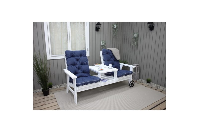 Tuolityyny selkänojalla Malmö Maxi Korkea Selkä, Sininen - Sininen - Puutarhakalusteet - Pehmusteet - Muut pehmusteet