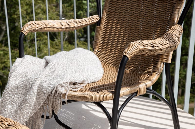 Ulkotuoli Loreto - Musta - Puutarhakalusteet - Puutarhatuoli - Ulkotilan nojatuolit