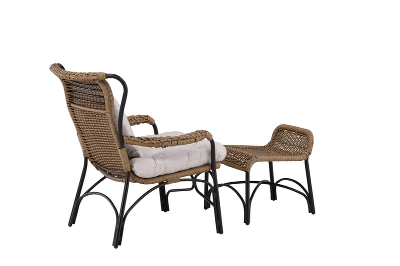 Ulkotuoli Loreto - Musta - Puutarhakalusteet - Puutarhatuoli - Ulkotilan nojatuolit