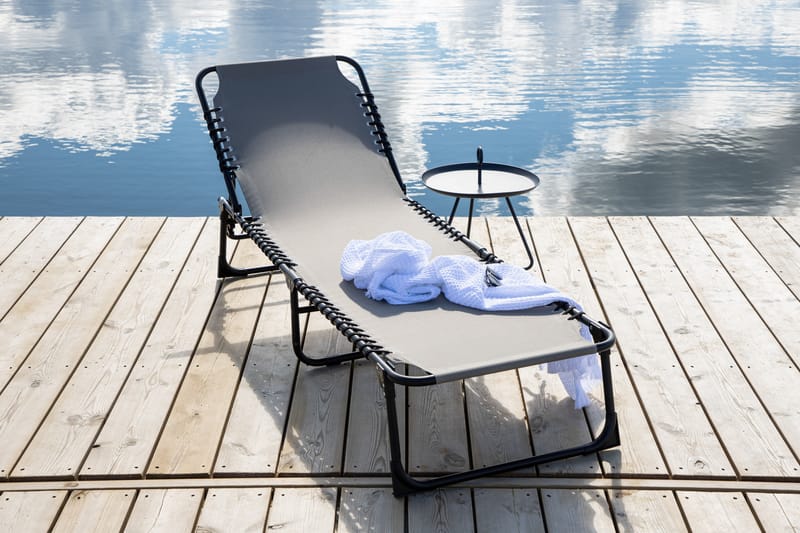 Aurinkotuoli Majken 60x190 cm - Harmaa - Puutarhakalusteet - Puutarhatuoli - Aurinkotuoli