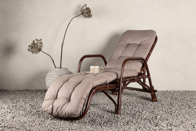 Aurinkotuoli Nella 67x177 cm - Ruskea - Puutarhakalusteet - Puutarhatuoli - Aurinkotuoli