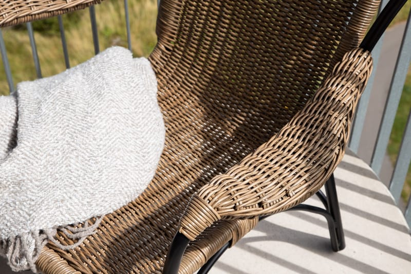 Ulkotuoli Loreto - Musta - Puutarhakalusteet - Puutarhatuoli - Ulkotilan nojatuolit