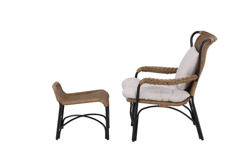 Ulkotuoli Loreto - Musta - Puutarhakalusteet - Puutarhatuoli - Ulkotilan nojatuolit