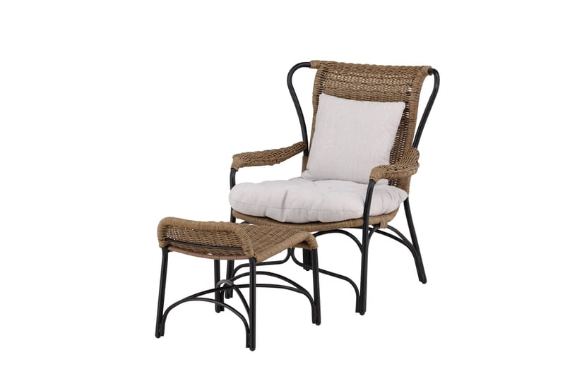 Ulkotuoli Loreto - Musta - Puutarhakalusteet - Puutarhatuoli - Ulkotilan nojatuolit