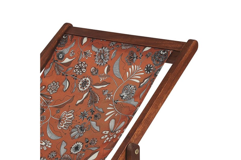 2 kappaletta aurinkotuoleja Anzio - tumma puu/off-white/punainen kukkakuvio - Puutarhakalusteet - Puutarhatuoli - Aurinkotuoli