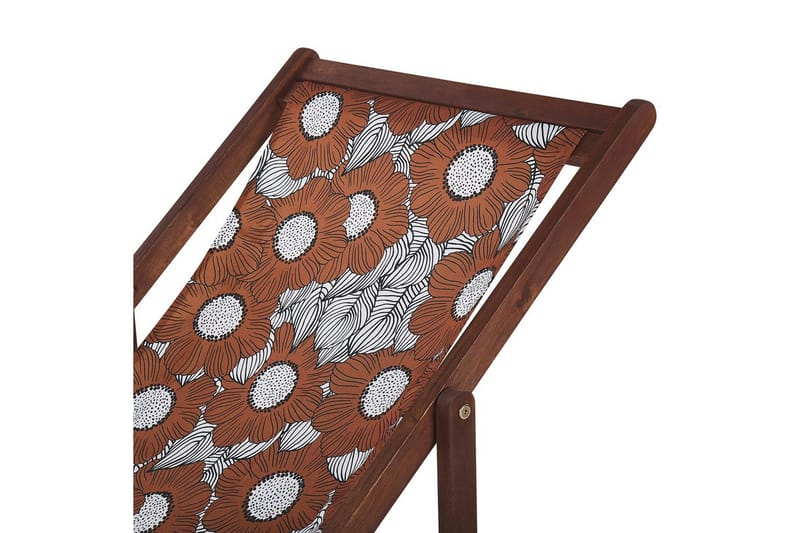 2 kappaletta aurinkotuoleja Anzio - tumma puu/off-white unikkokuvio - Puutarhakalusteet - Puutarhatuoli - Aurinkotuoli