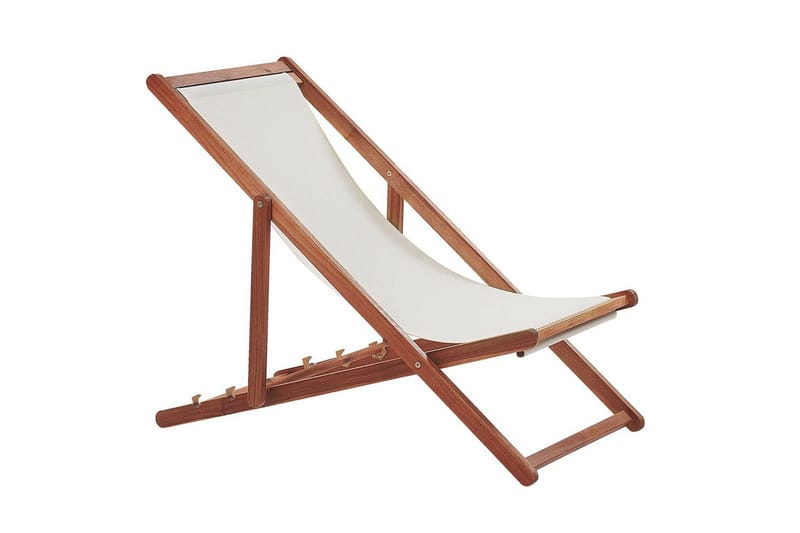 2 kappaletta aurinkotuoleja Anzio - tumma puu/off-white/beige - Puutarhakalusteet - Puutarhatuoli - Aurinkotuoli