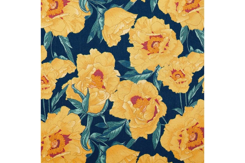 2 kappaletta aurinkotuoleja Anzio - tumma puu/off-white/keltainen kukkakuvio - Puutarhakalusteet - Puutarhatuoli - Aurinkotuoli