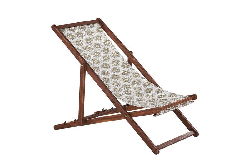 2 kappaletta aurinkotuoleja Anzio - tumma puu/off-white/beige - Puutarhakalusteet - Puutarhatuoli - Aurinkotuoli