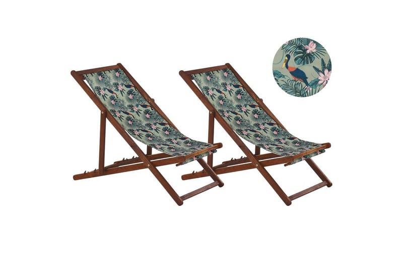 tumma puu/off-white pelikaanikuvio 2 kappaletta aurinkotuoleja Anzio