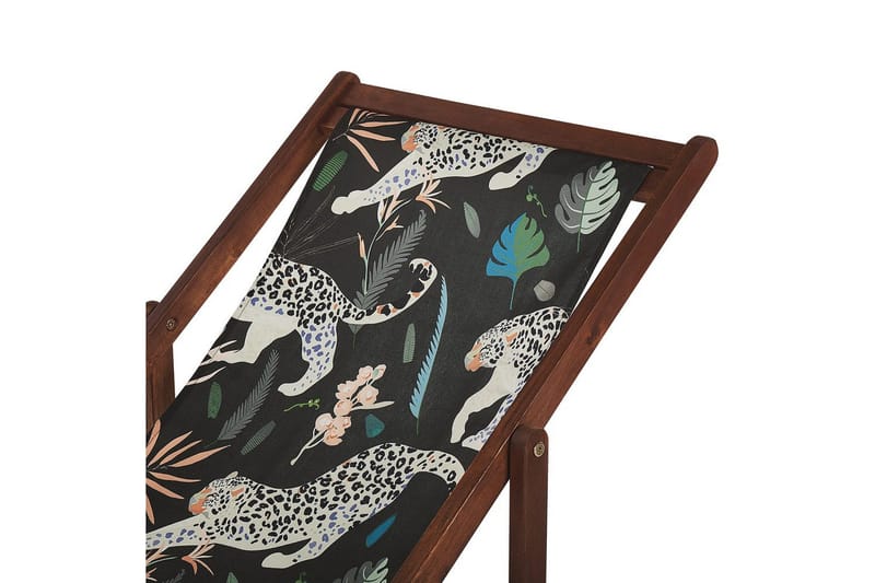 2 kappaletta aurinkotuoleja Anzio - tumma puu/off-white eläinkuvio - Puutarhakalusteet - Puutarhatuoli - Aurinkotuoli
