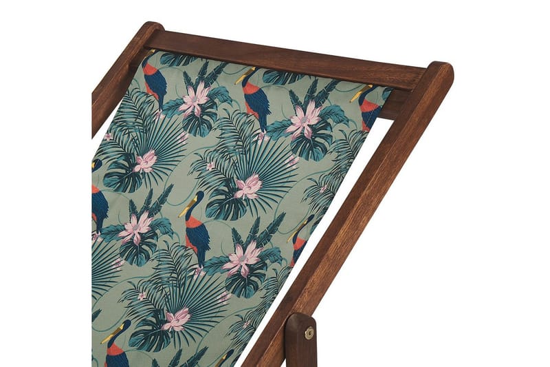 2 kappaletta aurinkotuoleja Anzio - tumma puu/off-white pelikaanikuvio - Puutarhakalusteet - Puutarhatuoli - Aurinkotuoli