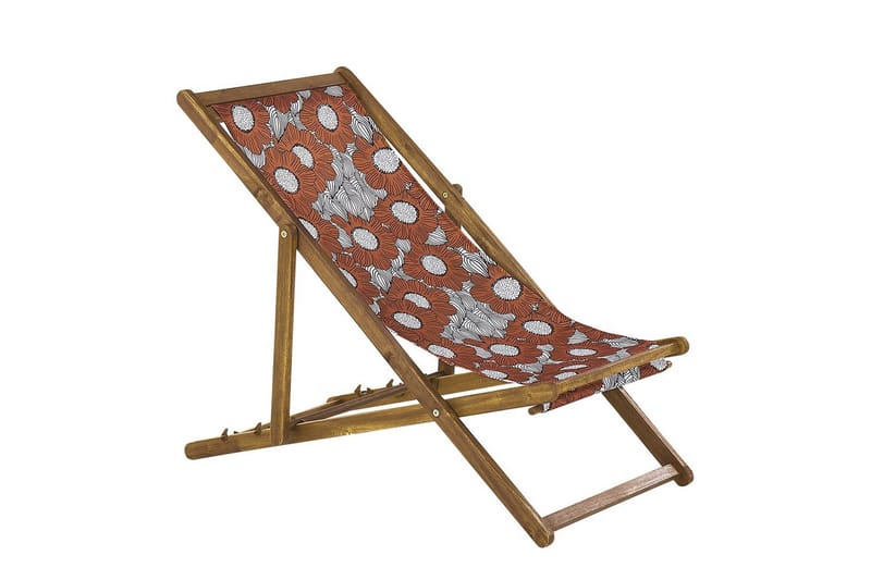 2 kappaletta aurinkotuoleja Anzio - vaalea puu/off-white unikkokuviot - Puutarhakalusteet - Puutarhatuoli - Aurinkotuoli