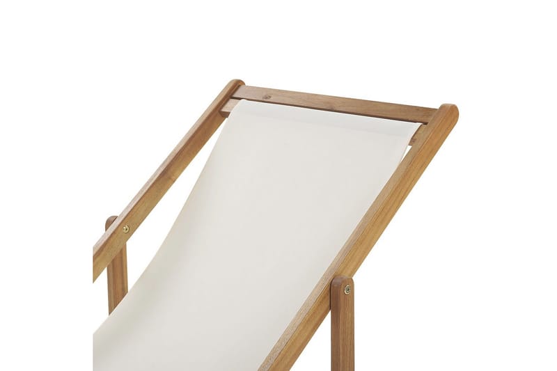 2 kappaletta aurinkotuoleja Anzio - vaalea puu/off-white/siniset palmunlehtikuviot - Puutarhakalusteet - Puutarhatuoli - Aurinkotuoli