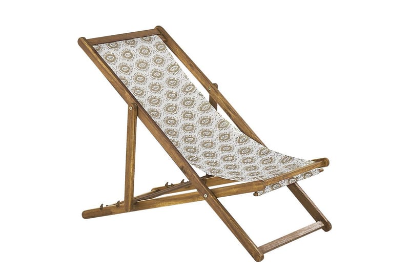 2 kappaletta aurinkotuoleja Anzio - vaalea puu/off-white/beige - Puutarhakalusteet - Puutarhatuoli - Aurinkotuoli