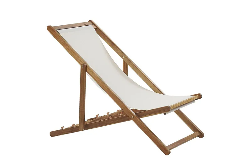 2 kappaletta aurinkotuoleja Anzio - vaalea puu/off-white eläinkuvio - Puutarhakalusteet - Puutarhatuoli - Aurinkotuoli