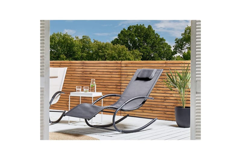Auringonottovuode Carano II - Harmaa, musta - Puutarhakalusteet - Puutarhatuoli - Aurinkosänky & aurinkovaunu