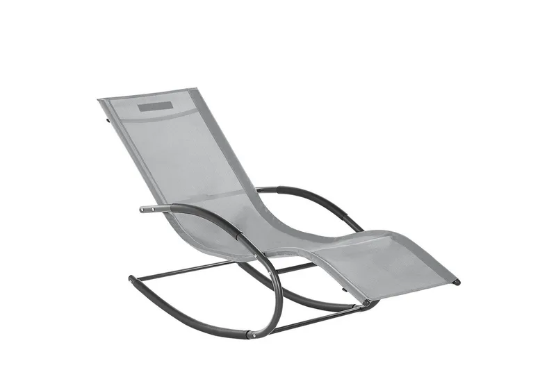 Auringonottovuode Carano II - Vaaleanharmaa, musta - Puutarhakalusteet - Puutarhatuoli - Aurinkosänky & aurinkovaunu