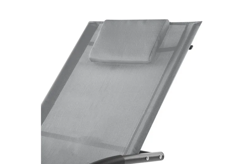 Auringonottovuode Carano II - Vaaleanharmaa, musta - Puutarhakalusteet - Puutarhatuoli - Aurinkosänky & aurinkovaunu