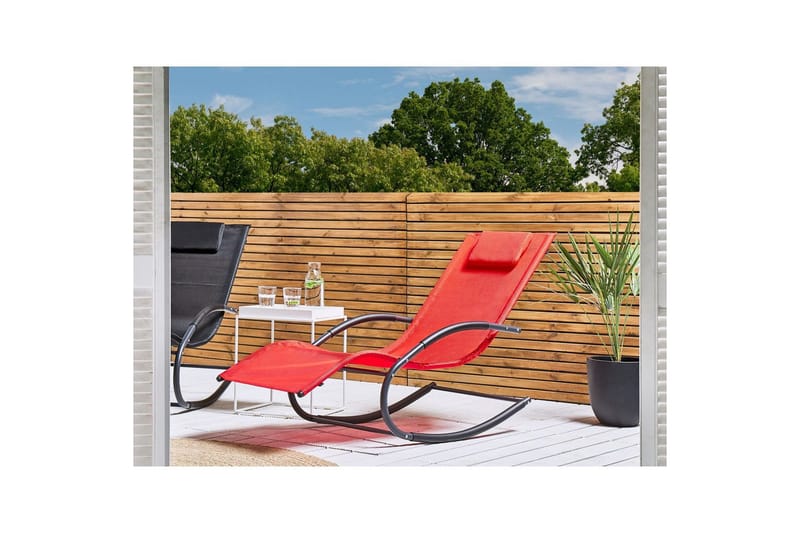 Auringonottovuode Carano II - Punainen, Musta - Puutarhakalusteet - Puutarhatuoli - Aurinkosänky & aurinkovaunu