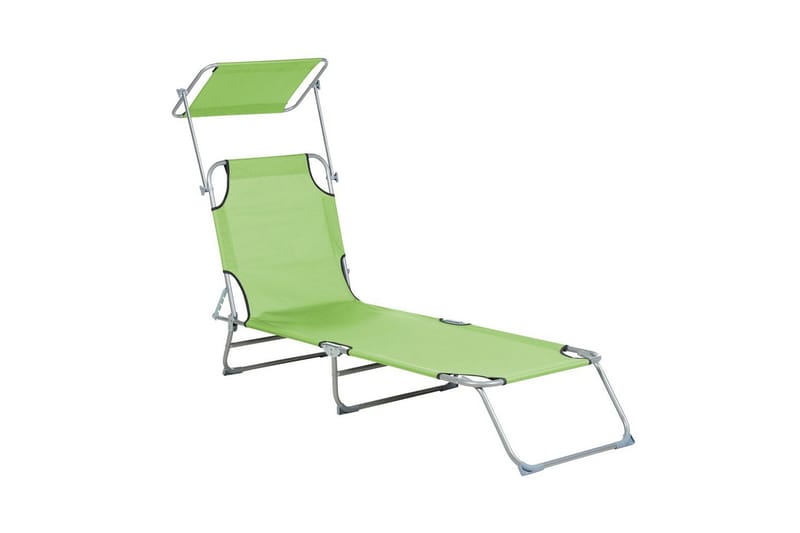 Auringonottovuode Foligno - Vihreä, hopea - Puutarhakalusteet - Puutarhatuoli - Aurinkosänky & aurinkovaunu