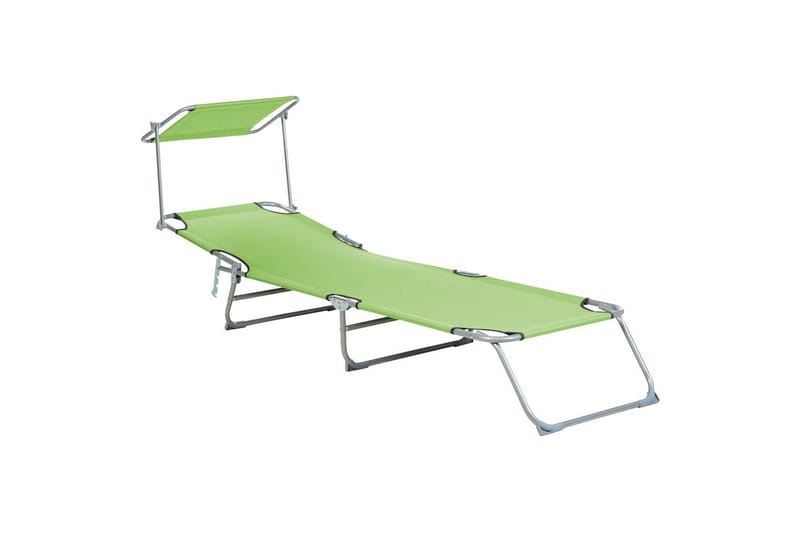 Auringonottovuode Foligno - Vihreä, hopea - Puutarhakalusteet - Puutarhatuoli - Aurinkosänky & aurinkovaunu