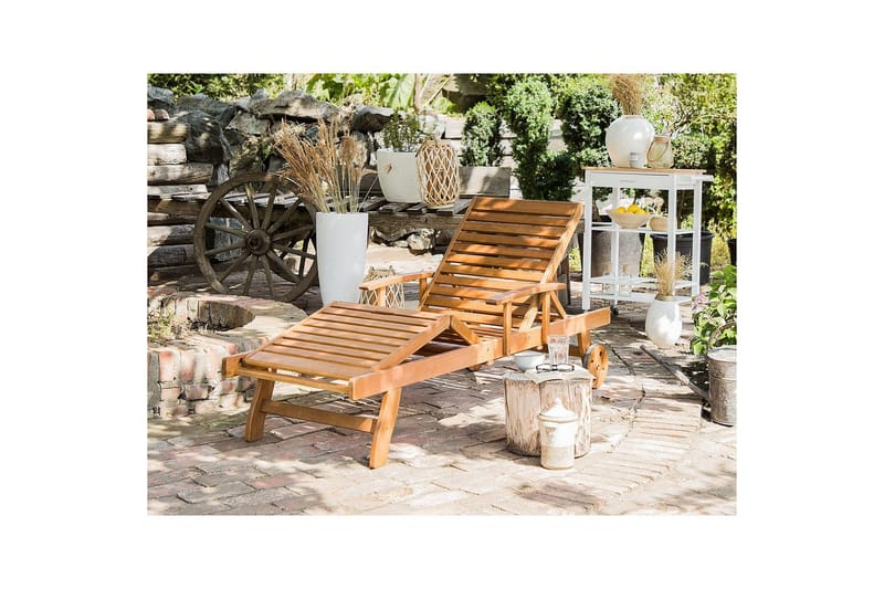 Auringonottovuode Java - Vaalea puu - Puutarhakalusteet - Puutarhatuoli - Aurinkosänky & aurinkovaunu