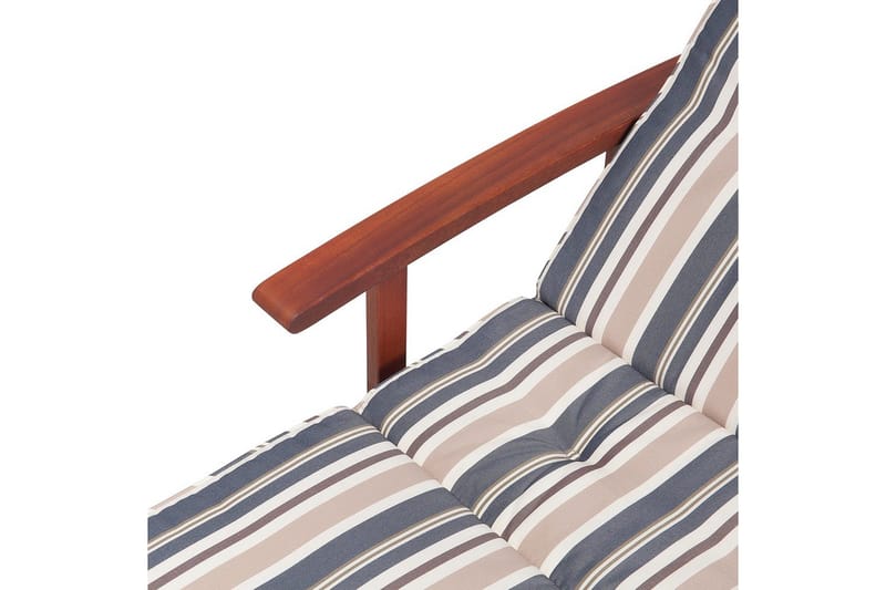 Auringonottovuode Toscana - Tumma puu, sininen, beige - Puutarhakalusteet - Puutarhatuoli - Aurinkosänky & aurinkovaunu