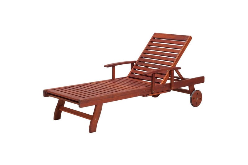 Auringonottovuode Toscana - Tumma puu, sininen, beige - Puutarhakalusteet - Puutarhatuoli - Aurinkosänky & aurinkovaunu